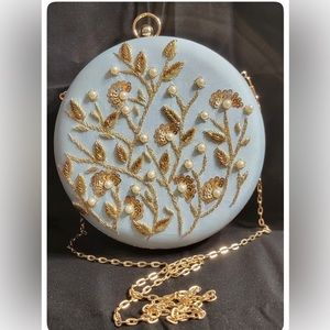 Handmade round clutch/purse/bag